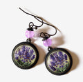 Lavender Glass  Earrings